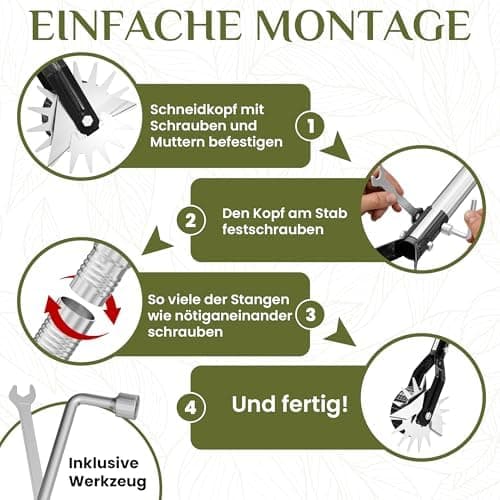 Rasenkantenschneider – 4-teilig Verstellbarer Edelstahlgriff, ideal für alle Körperstellen, verbesserter gepolsterter Gr