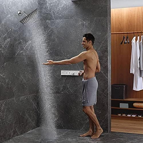 10 Zoll Regendusche mit Verstellbarer Brausekopf für Baden im Haus - Edelstahl 304, Antikalkdüsen & Polierter Regendusc