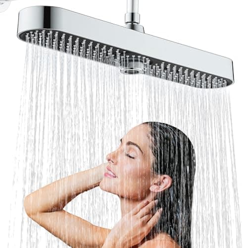 Runder Kopfbrause Regendusche 25CM, Hochdruck Wassersparend, Selbstreinigend (Silber)  
Fester Duschkopf Regendusche Gro