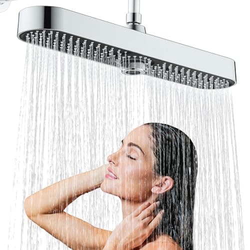 Runder Kopfbrause Regendusche 25CM, Hochdruck Wassersparend, Selbstreinigend (Silber)  
Fester Duschkopf Regendusche Gro