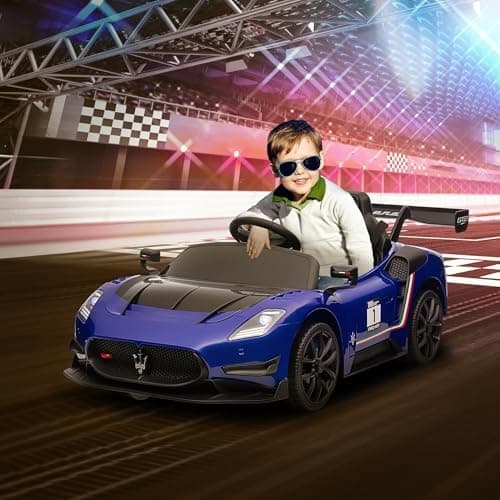 AIYAPLAY Kinder Elektroauto - 2,4G Fernbedienung, Musik & Hupe, blau für 3-5 Jahre