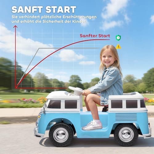 AIYAPLAY Kinder Elektroauto Blau für 3-7 Jahrealte Kinder mit MP3 und LED-Lichter