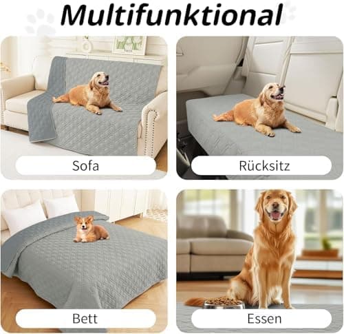Homaxy Hundedecke Wasserdicht für Outdoor-Use, Weich und Wendig, ideal für Sofa, Couch und Bett (130x100cm, Grau+Dunkelg