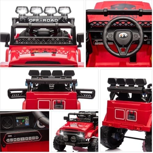 HAUSPROFI Kinder Elektroauto 12V SUV - Realistischer Fahrspaß mit maximaler Sicherheit | 3-Punkt-Gurt, |4G-Fernbedienung