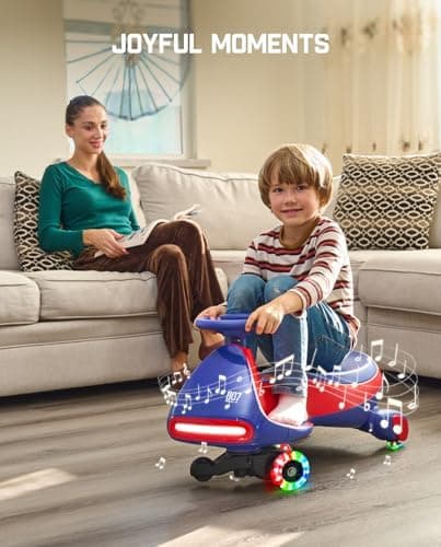 FanttikRide N7 Pro Kinder Elektroauto - Elektrisches Rutschauto für 3-7Jährige - Bluetooth, Pedal, Typ-C Aufladung, Leuc