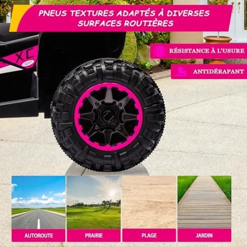 12V Kinderquad Elektroauto für 3+ Jahrealte Kinder mit LED und Musik, 2 Geschwindigkeiten und Hupe, Fernbedienung inklus