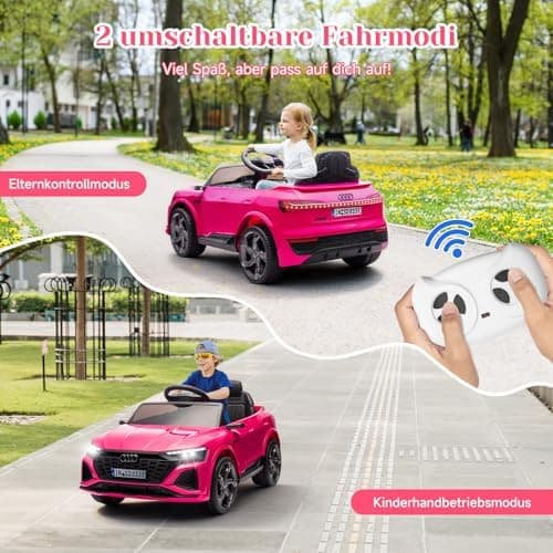 HAUSPROFI Elektro Kinderauto mit Bluetooth für Kinder 3-6 Jahre - Weiß | Sicherheitsgurt, Musik, Fernbedienung