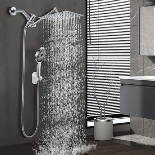 Regendusche 12 Zoll 304 Edelstahl Wassersparend Verstellbar Quadrat Einbau Duschkopf für Bad mit Anti-Kalk-Düsen