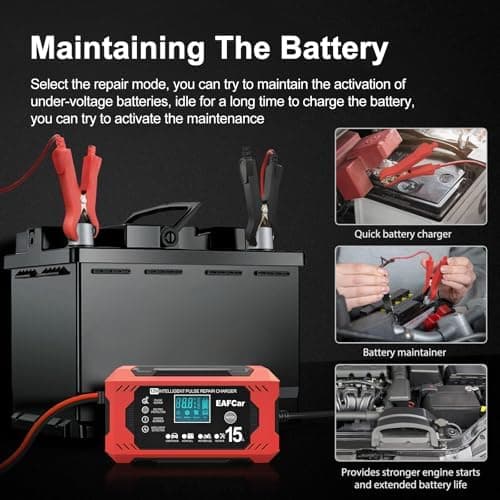 15-Amp Autobatterieladegerät für Qualitätsladung und Pflege von Auto- und Motorradbatterien (15A)

Smart 12-VOLT Ladeger