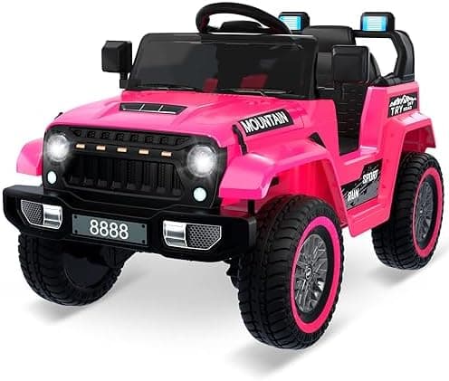 Hausprofi Kinder Elektroauto 12V - Elektroauto für Kinder mit 2,4G Fernbedienung, LED, Bluetooth, Musik - Rot  
Hausprof