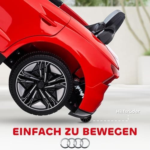 HOMCOM Kinder Elektroauto Weiß für 3-5 Jahrealte Kinder mit 2 Motor, 2,4 GHz Fernbedienung und Sanftstart