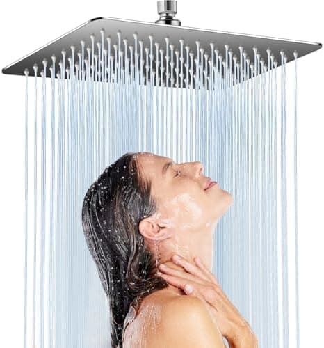 Regendusche Duschkopf 30x30 cm Edelstahl 304 - Quadratische Regenbrause für Badepflichtige in der Badewanne und im Dusch