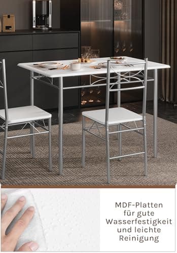 WOLTU Vintage Braun Küchentisch Set für 4 Personen
| WOLTU Vintage Braun Essgruppe Set mit 4 Stühlen
| WOLTU Vintage Br
