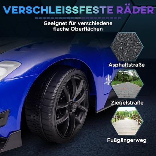 AIYAPLAY Kinder Elektroauto - 2,4G Fernbedienung, Musik & Hupe, blau für 3-5 Jahre