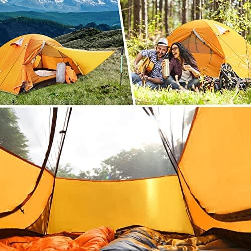 Bessport 3 Personen Ultraleichte Camping Zelte, 3-4 Saison Wasserdicht & Winddicht Kuppelzelt, Ideal für Erwachsene, Wan