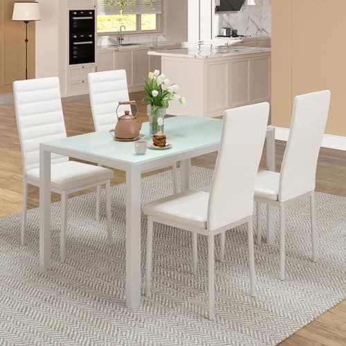 Bealife Esszimmer Set Esstisch 4 Stühle Schwarz