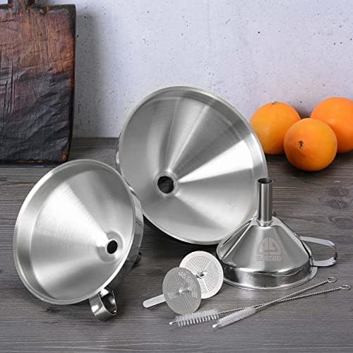 GRÄWE Trichter-Set - 3-teilig Edelstahl für Küchenprofi und Hobbyköche im Küchenbereich mit hygienischen und-dot seriali
