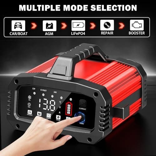 K FZ Batterieladegerät 12V/24V 20A, Vollautomatisches Intelligentes Ladegerät, LCD-Bildschirm für Auto, Motorrad, LKW, R