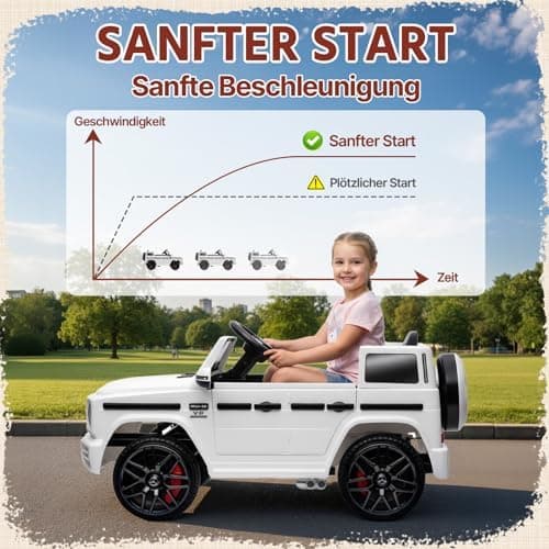 HAUSPROFI Kinder Elektroauto Mercedes AMG G63 Schwarz - Bluetooth, Musik und LED-Licht für 3+jährige Kinder