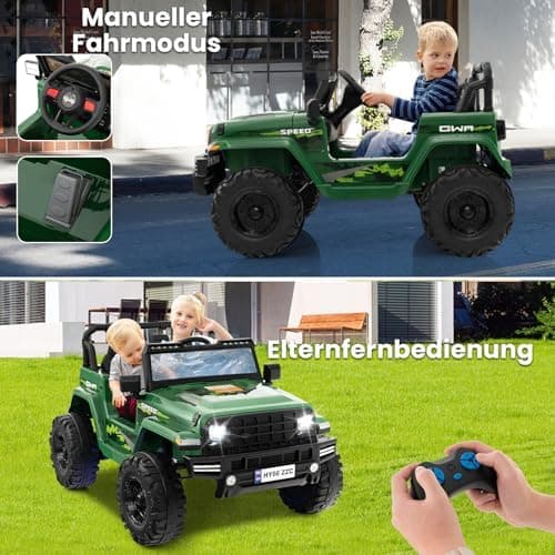 COSTWAY 24V Kinder Elektroauto für 3- bis 8-Jährige mit 2,4G-Fernbedienung und Musik (Rot)  
COSTWAY 24V Kinder Elektroa