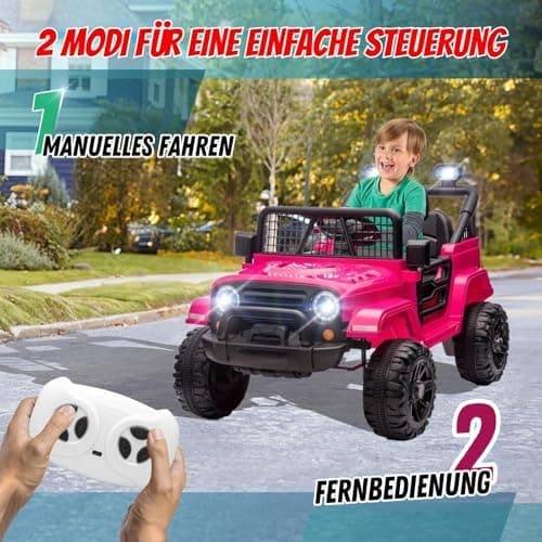 LEADZM Kinder Elektroauto - Elektroauto für Kinder 12V, 4 Eva Räder, Fernbedienung, Kindersicherheit, Kinderauto Kinderf