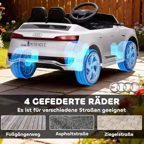 AIYAPLAY Kinder Elektroauto für 3-4 Jahrealte Kinder mit Fernbedienung & MP3 Musik, Weiß