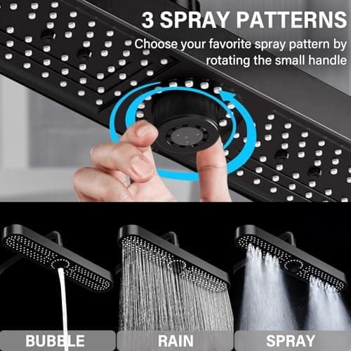 Runder Kopfbrause Regendusche 25CM, Hochdruck Wassersparend, Selbstreinigend (Silber)  
Fester Duschkopf Regendusche Gro