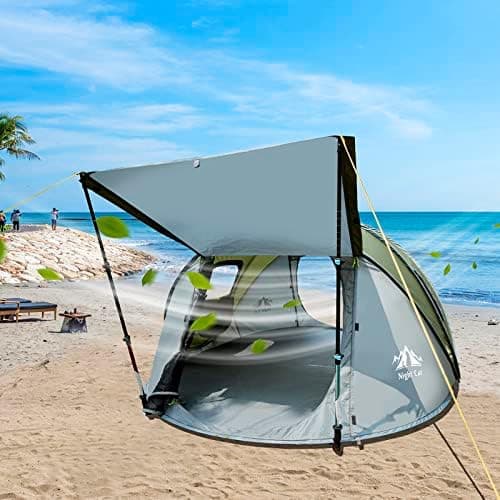 Night Cat Wasserdichtes Wurfzelt 2-4 Personen: Outdoor Sport Picknick Wandern Reise Zelt