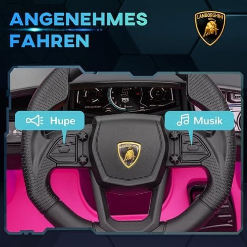 AIYAPLAY Kinder Elektroauto 12V mit 2,4G Fernbedienung Rosa