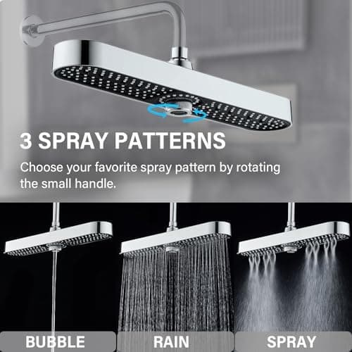 Runder Kopfbrause Regendusche 25CM, Hochdruck Wassersparend, Selbstreinigend (Silber)  
Fester Duschkopf Regendusche Gro