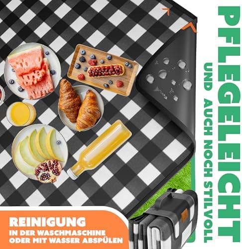 Kesser® Picknickdecke wärmeisoliert für 4-6 Personen - rot, faltbar mit Tragegriff und wasserdichter Unterseite