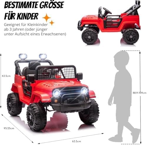 LEADZM Kinder Elektroauto - Elektroauto für Kinder 12V, 4 Eva Räder, Fernbedienung, Kindersicherheit, Kinderauto Kinderf