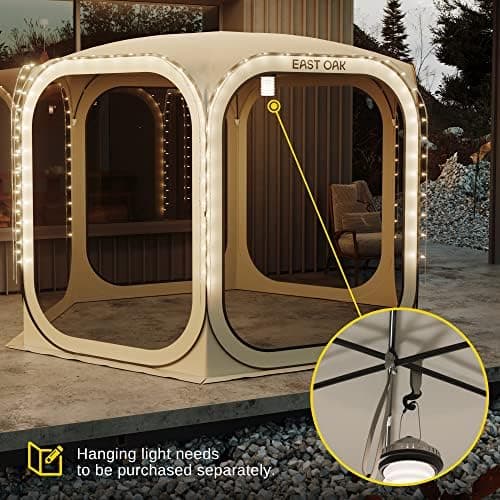EAST OAK Pop Up Zelt 2-3 Personen - ideal für Familie, Camping und Garten - Wasserdicht, UV-Schutz, 360° Belüftung, Anti