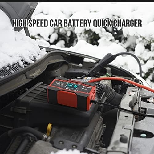 10A Autobatterie Ladegerät 12V/24V Smart vollautomatisch für Auto LKW Temperaturkompensation Rot