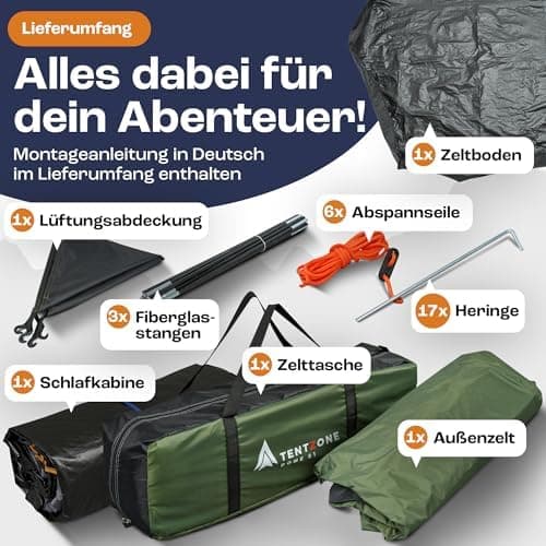 Dome01 Wasserdichtes 2-3 Personen Campingzelt 4000mm, Vorraum mit abnehmbarem Bodenplane, Belüftungsöffnungen, Grau