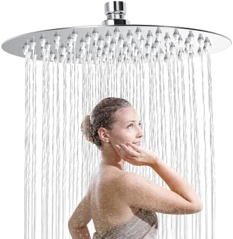 Regendusche 304 Edelstahl Duschkopf Wassersparend mit 90 Anti Kalk Düsen (Square 8 Zoll)  
Wassersparend Regenduschkopf