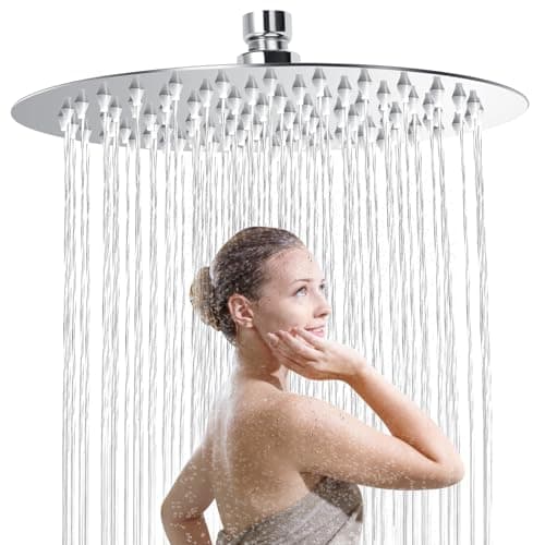 Regendusche 304 Edelstahl Duschkopf Wassersparend mit 90 Anti Kalk Düsen (Square 8 Zoll)  
Wassersparend Regenduschkopf