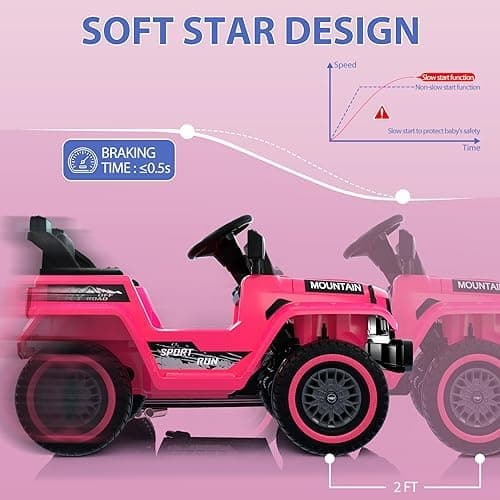 Hausprofi Kinder Elektroauto 12V - Elektroauto für Kinder mit 2,4G Fernbedienung, LED, Bluetooth, Musik - Rot  
Hausprof