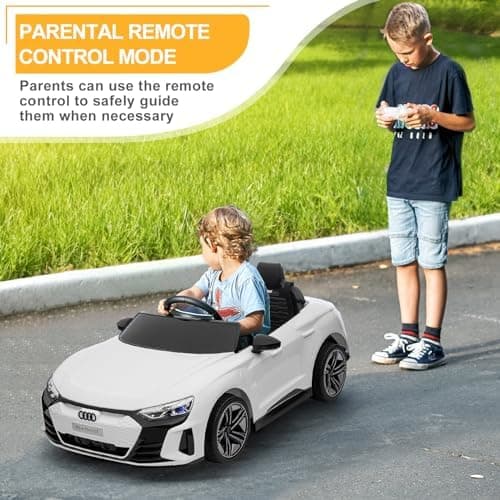 LEADZM Elektro Kinderauto mit Musik & Hupe & Scheinwerfer, ideales Vergnügungsgerät für Kinder (Weiß)  
LEADZM Elektro K