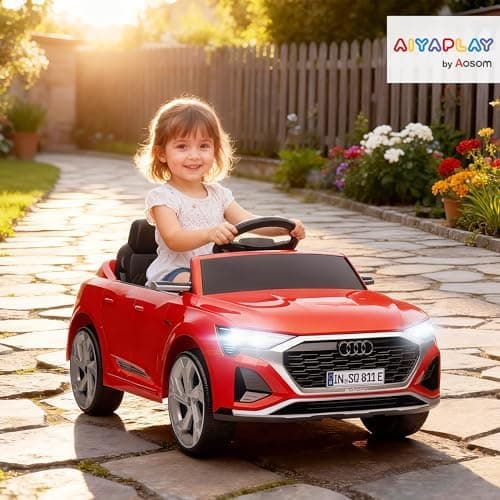AIYAPLAY Kinder Elektroauto für 3-4 Jahrealte Kinder mit Fernbedienung & MP3 Musik, Weiß