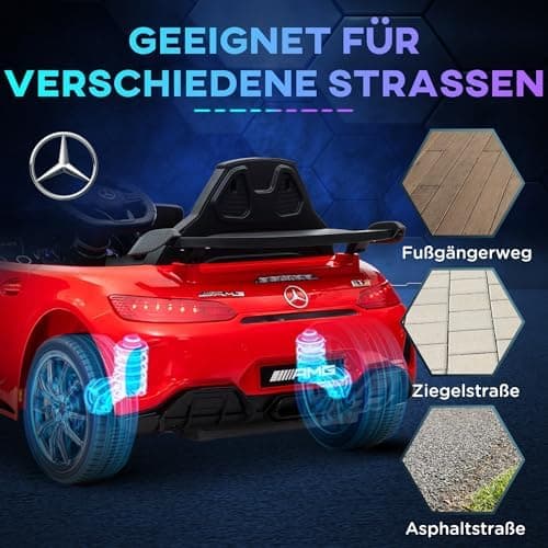 AIYAPLAY Kinder Elektroauto Schwarz für 3-6 Jahre mit 2,4G Fernbedienung und Musik
