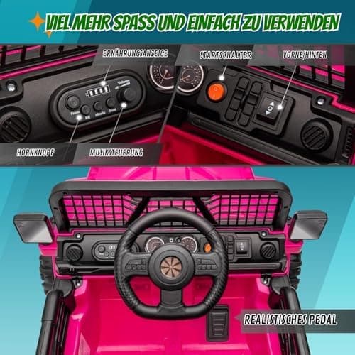 LEADZM Kinder Elektroauto - Elektroauto für Kinder 12V, 4 Eva Räder, Fernbedienung, Kindersicherheit, Kinderauto Kinderf