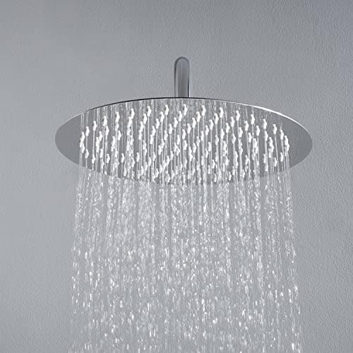 JOHO Edelstahl Regendusche Duschkopf, Quadratisch 12 Zoll Anti-Kalk-Düsen, für Badezimmer und Wellnesszimmer mit Chromtö