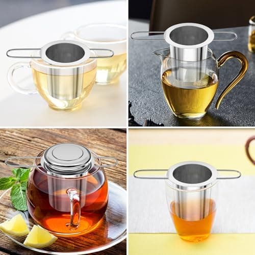 2 Stück Edelstahl 304 Teesieb für Losen Tee mit Klappbarem Griff und Deckel
| Wiederverwendbar Teefilter mit Feinmasche