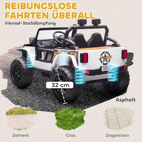AIYAPLAY Kinder Elektroauto Blau - Elektrisch mit Fernbedienung, LED, Musik, für 3-8 Jahre