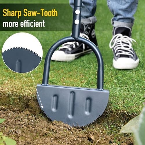 Rasenkantenstecher mit Stiel 107cm für großdimensionale Pflanzengeräte
| Rasenstecher Kantenstecher mit Wurzelsäge für