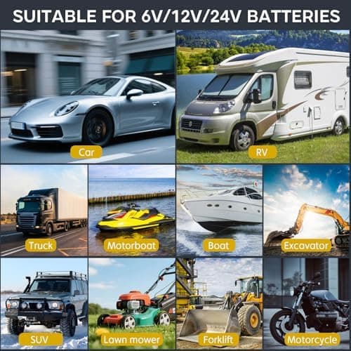 Haisito 12V/24V 10A LiFePO4 ErhaltungsladegerätAuto mit LCD-Temperaturkompensation