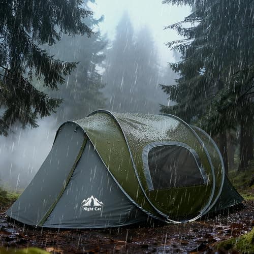 Night Cat Wasserdichtes Wurfzelt 2-4 Personen: Outdoor Sport Picknick Wandern Reise Zelt