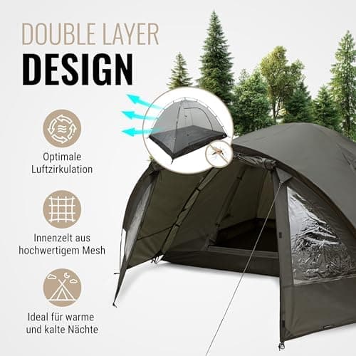 WANDERFALKE® 2-4 Personen Wasserdichtes Zelt |000mm, Ultraleicht & kleines Packmaß, Outdoor Zelte für Campen & Reisen