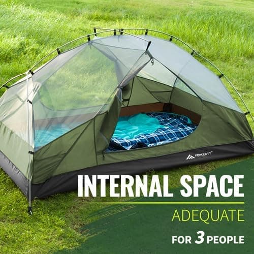 Forceatt 2-3 Personen Zelt, Wasserdicht & Winddicht, 2-Door Ultraleichte Rucksack Zelt für Camping und Outdooraktivitäte